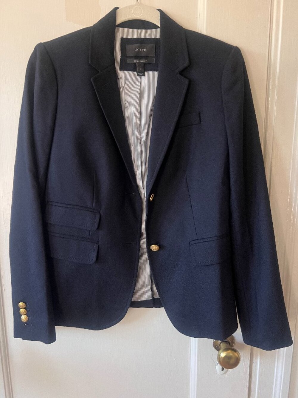 J. Crew Schoolboy Blazer in Navy Wool